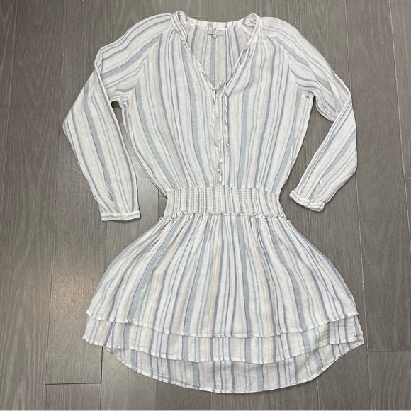 RAILS JASMINE STRIPE DRESS LONG SLEEVE LINEN BLEND IMETALLIC FIJI STRIPE REVOLVE - Picture 5 of 16